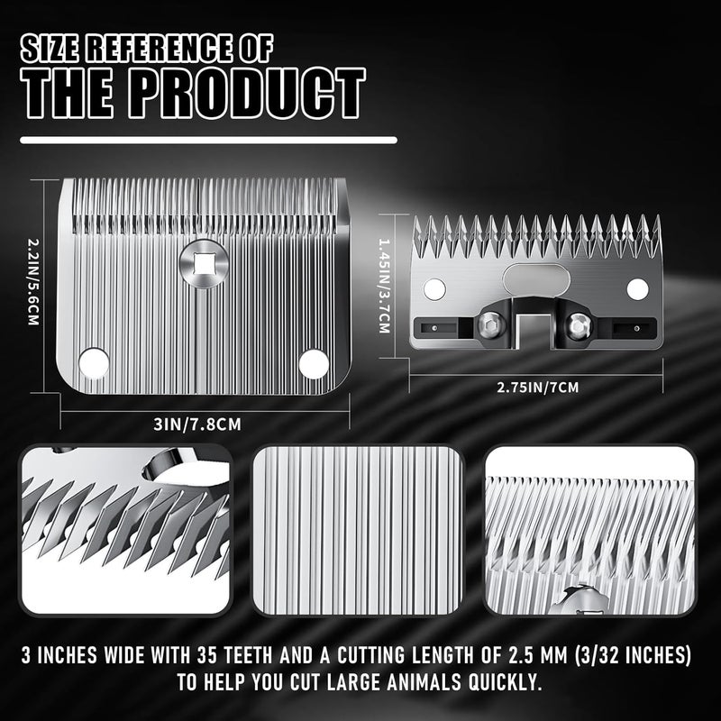 OEMIRY A2/AC Medium Blade Compatible with Lister Star, Legend, Liberty, and Fusion Animal Clippers, Cut Length 3/32 in (2.5 mm), 1 Pack - Image 2
